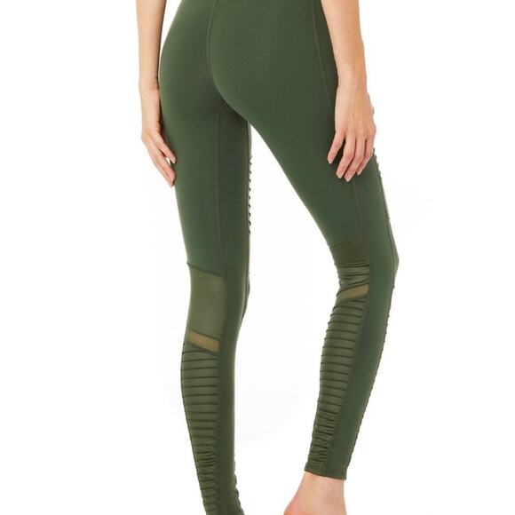 Alo Yoga High-Waist Moto Legging Women's S in Forrest Green - Picture 3 of 11